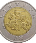 1998 5 Litai Lithuania Coin