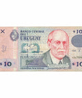 1998 Uruguay 10 Pesos Uruguayos Banknote