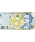 1998 1000 Lei Romania Banknote Portrait of poet Mihai Eminescu