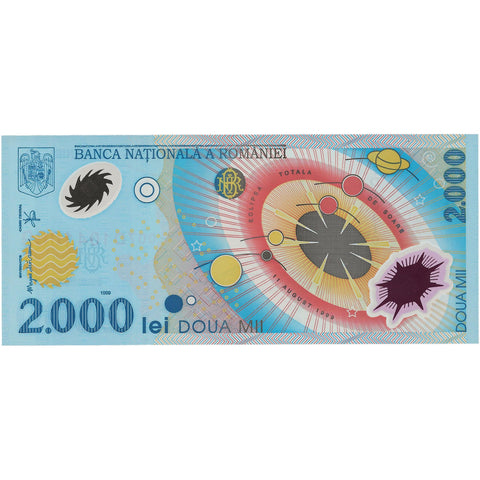 1999 2000 Lei Romania Banknote New Millenium Solar Eclipse
