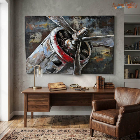 Vintage Handcrafted Airplane Propeller 3D Metal Wall Art, Living Room Decor, Unique Gift