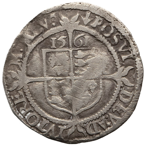 1561 3 Pence Elizabeth I Coin Silver England 3rd issue Pheon Mintmark