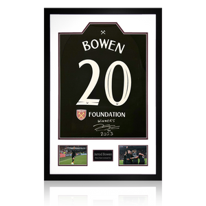 Jarrod Bowen Signed West Ham United 22/23 Third Shirt With Inscription Premium Frame