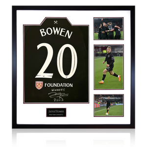 Jarrod Bowen Signed West Ham United 22/23 Third Shirt With Inscription Elite Frame