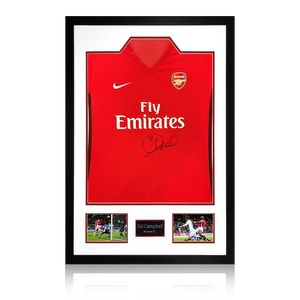 Sol Campbell Signed Arsenal 2009/10 Home Shirt Premium Frame