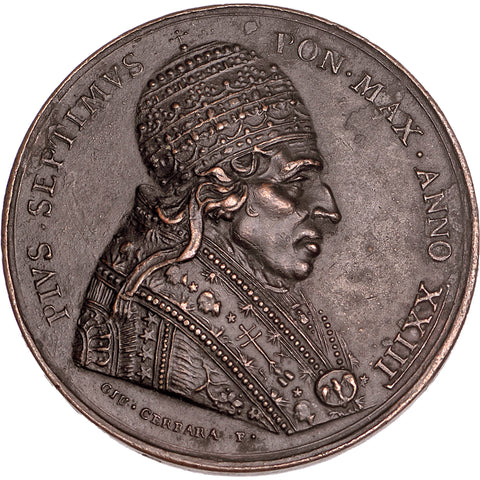 1827 Papal States Pius VII Medal Rome
