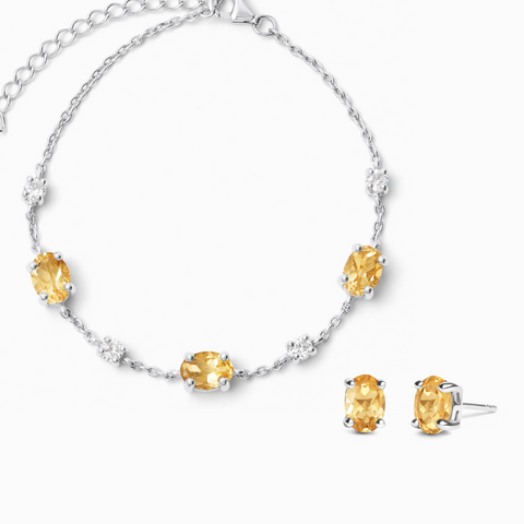 Mini-Set 2 – Citrin-Schmuckset aus Sterlingsilber