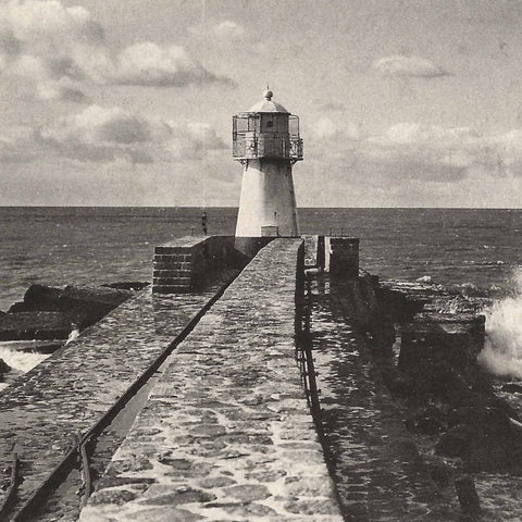 Lithuanian City Memel Breakwater Lighthouse Postcard Baltic Sea view