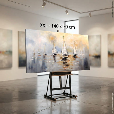 Monika Spiewak - Regatta - Oil Painting Stretched On The Frame - XXL - Ready To Hang - 1/1 Unique Piece