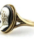 1854’s Victorian Ring Gold Cameo Antique 15ct Carved Hardstone , Painter Raphael.