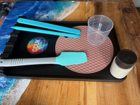 Resin Artist Drip Tool Tray — 3D Printed with Silicone Mat Inserts