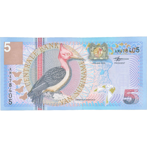 2000 Suriname 5 Gulden Banknote