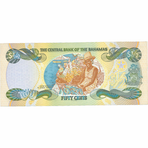 2001 Bahamas 50 Cents Banknote