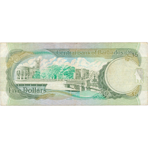 2007 Barbados 5 Dollars Banknote