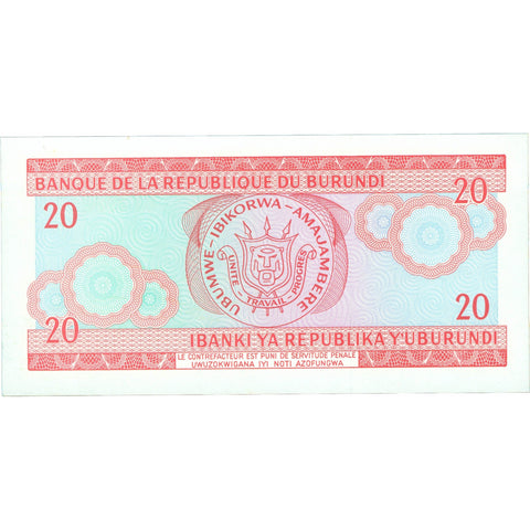 2007 Burundi 20 Francs Banknote