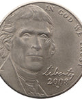 2008 5 Cents United States Coin Nickel Thomas Jefferson 