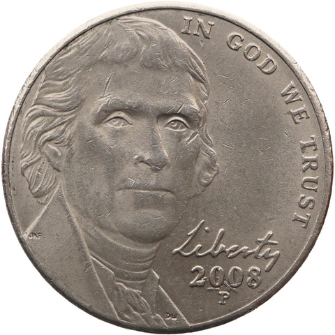 2008 5 Cents United States Coin Nickel Thomas Jefferson 