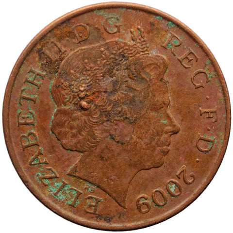 2009 One Penny Coin Elizabeth II 4th portrait Royal Shield