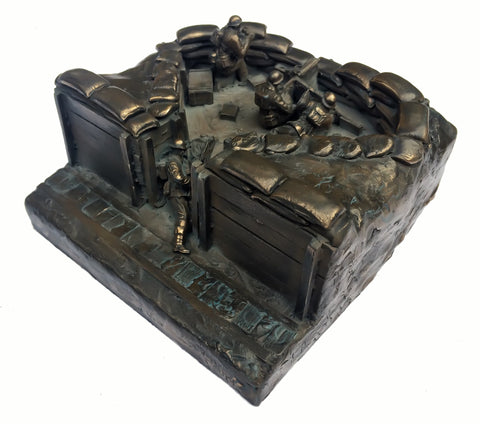 Cold Cast Bronze First World War Machine Gun Corps Gun Nest