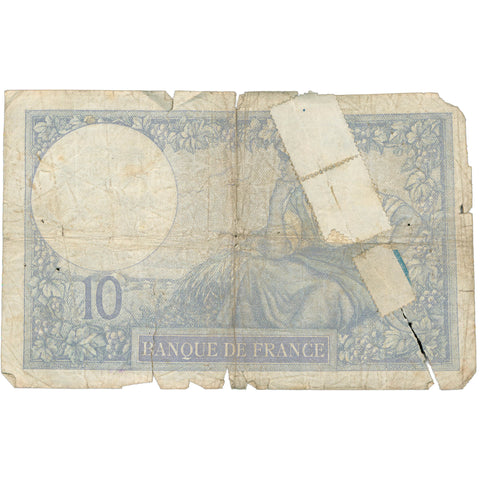 1924 France 10 Francs Banknote