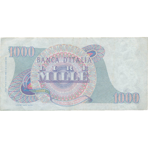 1962 Italy 1000 Lire Banknote