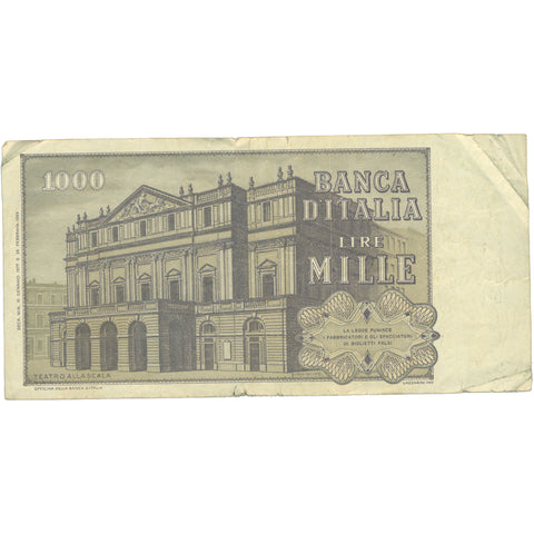 1969 Italy 1000 Lire Banknote – Banca d’Italia