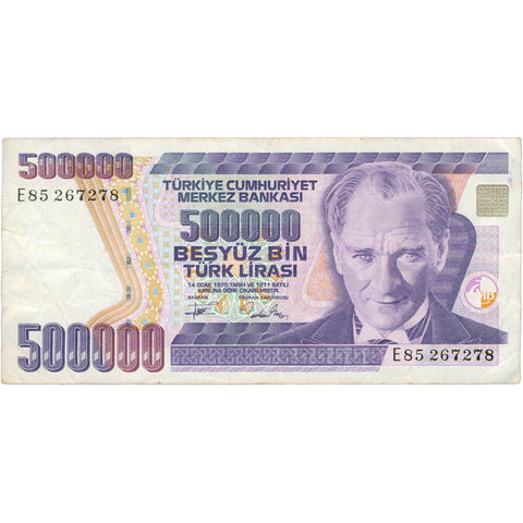 1994 Turkey 500,000 Lira Banknote