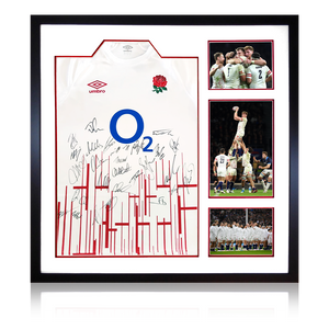 Squad Signed England Rugby Shirt Elite Frame