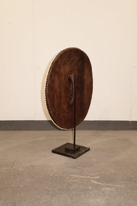 Kamerunischer Perlenschild - L - 55 cm Schwarz &amp; Weiß 01