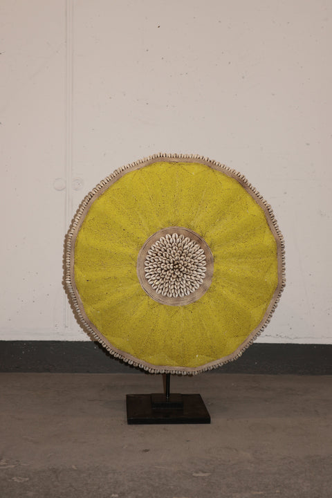 Cameroon Beaded Shield - L - 56cm Yellow 04