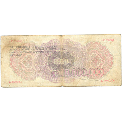 1985 Bolivia 10,000,000 Pesos Bolivianos 