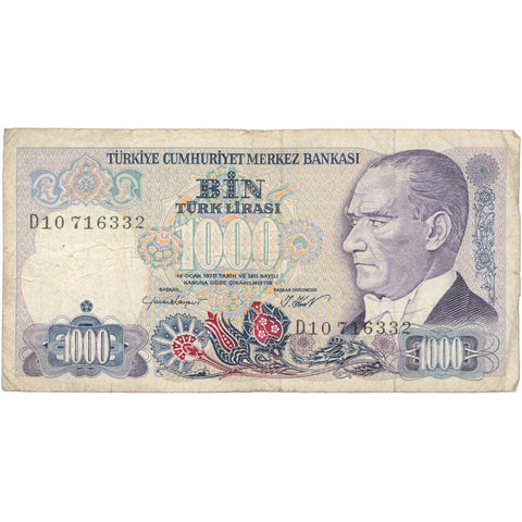 1986 Turkey 1000 Lira Banknote