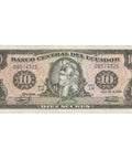 1986 Ecuador 10 Sucres Banknote