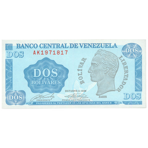 1989 Venezuela 2 Bolívares Banknote