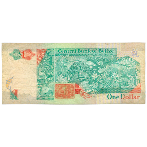 1990 Belize 1 Dollar Banknote