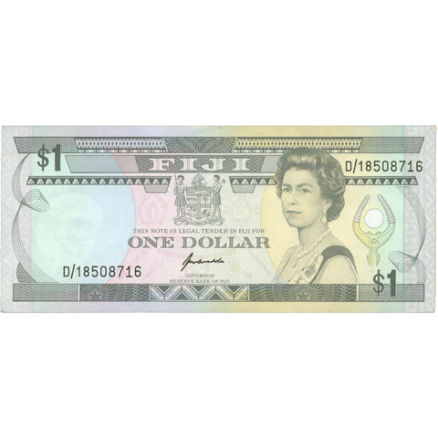1993 Fiji 1 Dollar Banknote Queen Elizabeth II