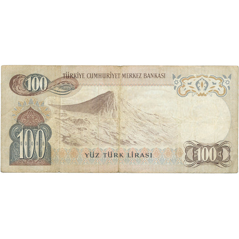 1972 Turkey 100 Turk Lirasi Banknote
