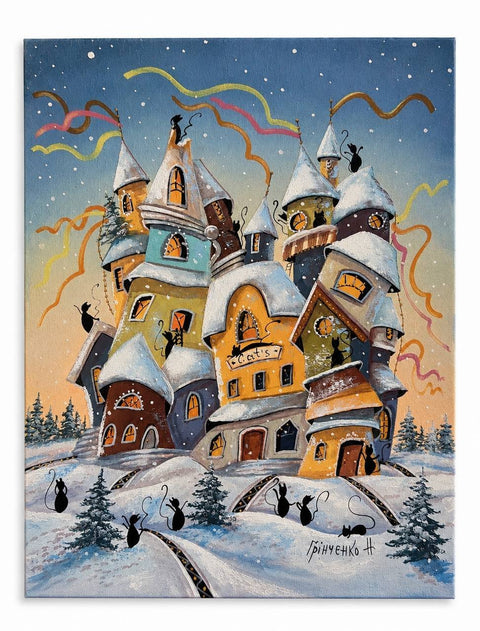 Grinchenko Nataly - Winter adventures in cats town (100 hand painted artwork!)