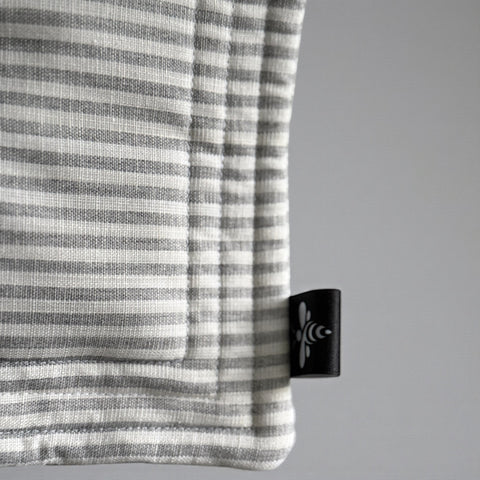 Linen Grey Striped Pot Holder