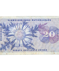 1974 Switzerland 20 Francs Banknote