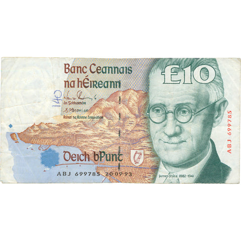 1993 Ireland 10 Pounds Banknote