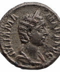 225 - 235 Roman Empire Denarius Julia Mamaea Coin Vesta