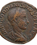241 - 244 Roman Empire Sestertius Gordian III Coin Pax Aeternas