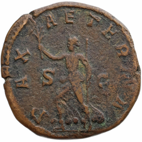 241 - 244 Roman Empire Sestertius Gordian III Coin Pax Aeternas