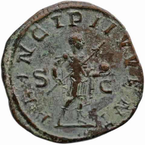 244 - 246 Roman Empire Sestertius Philip II (Caesar) Coin