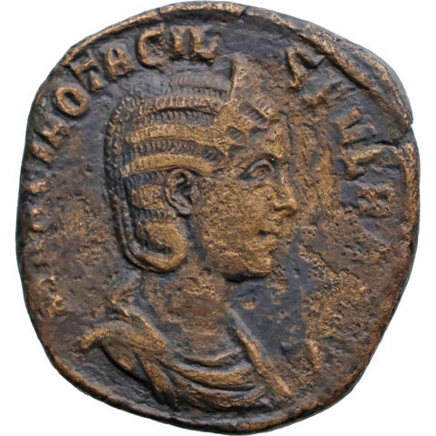 244 - 249 Roman Empire Sestertius Otacilia Severa, Augusta Coin struck under Philip I