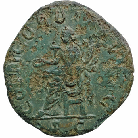 246 Roman Empire Sestertius Otacilia Severa Coin Concordia holding patera