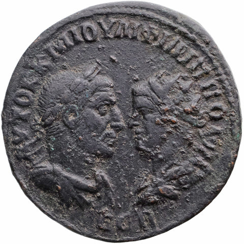 247 - 249 AD Roman Provincial Seleucia and Pieria Æ Octassarion Philip I Philip II