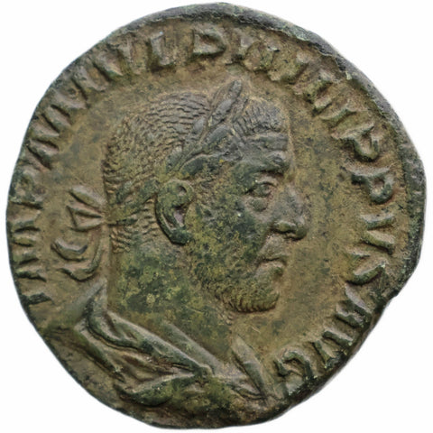 247 - 249 Roman Empire Sestertius Philippus I Coin Felicitas