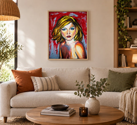 Bazévian DelaCapucinière - Portrait PS93 Debbie Harry Blondie Handpainted READY TO HANG XXL